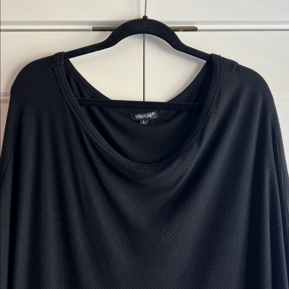 Black Draped Top - Picture 2 of 10
